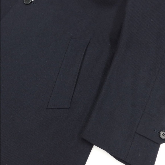Canali Navy Blue Full Length Cashmere Wool Blend Overcoat Coat Sz50 US40R - Picture 4 of 16